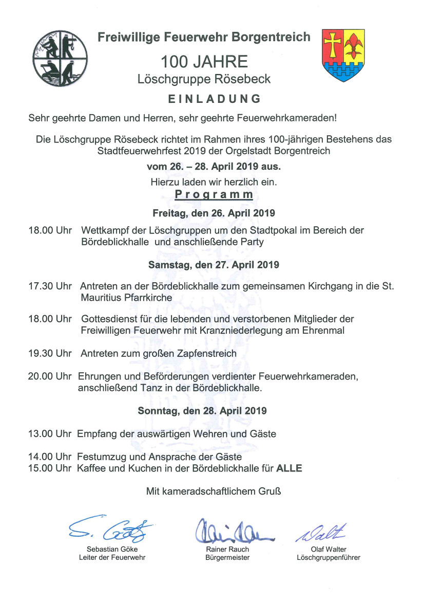 Programm Stadtfeuerwehrfest 2019